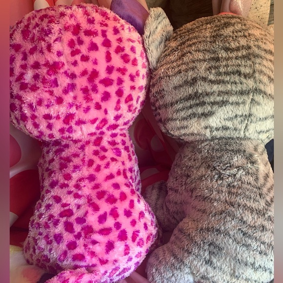 TY bundle of 2 Large 20” Kiki the Cat & Glamour the Leopard hard plushies - Picture 6 of 10